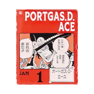BANDAI "Ichiban Kuji" -ONE PIECE BASE SHOP Lottery 366DAYS OF BIRTHDAYS- Birth Month January-March Shin Colors Acrylic Block Charm Prize 1/1 Portgas D Ace