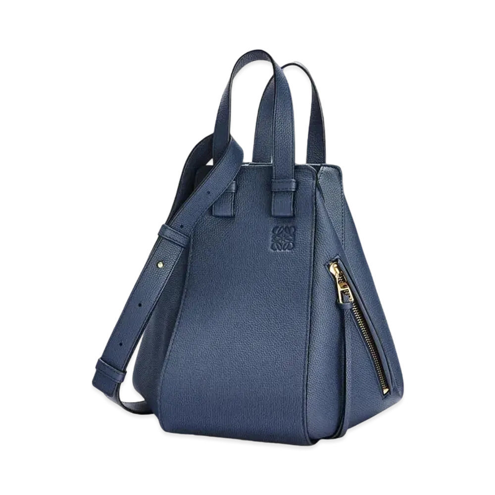 LOEWE Small Hammock Bag In Pebble Grain Calfskin "Ocean"