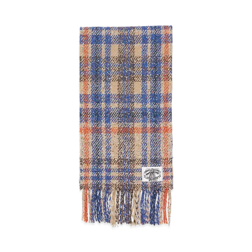 Acne Studios Check Fringe Scarf "Beige/Grey"