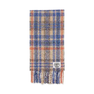 Acne Studios Check Fringe Scarf "Beige/Grey"