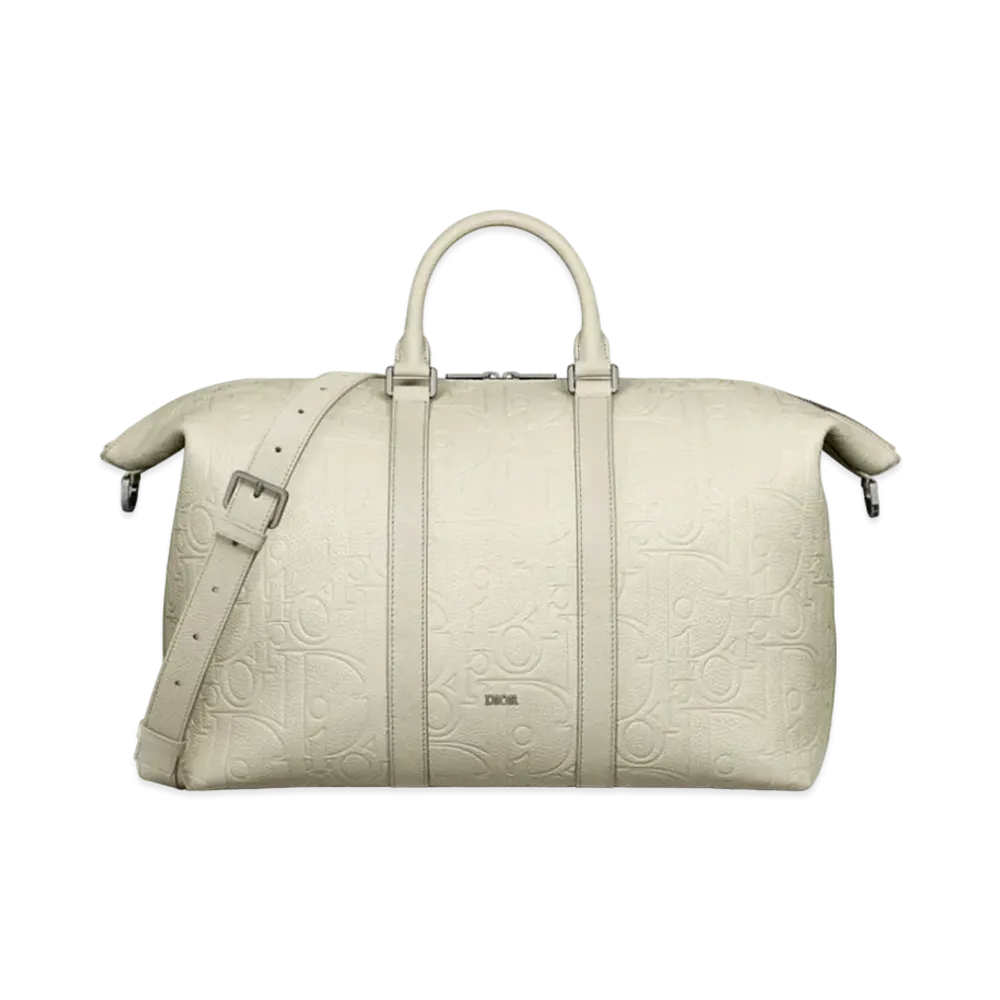 Dior Weekender 40 Dior Gravity Leather and Grained Calfskin "Beige"