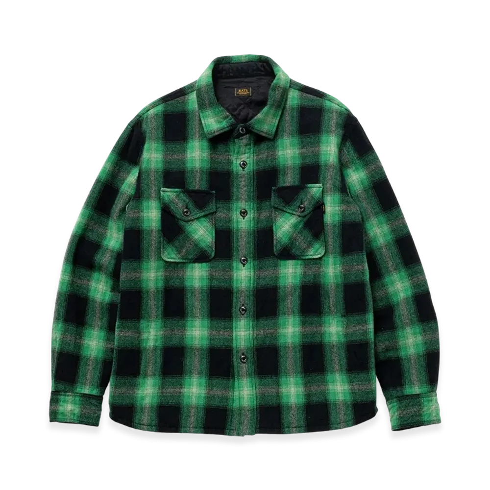 RATS Wool Check Shirt Jacket "Green"