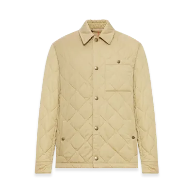 Burberry Quilted Gabardine Overshirt "Beige"