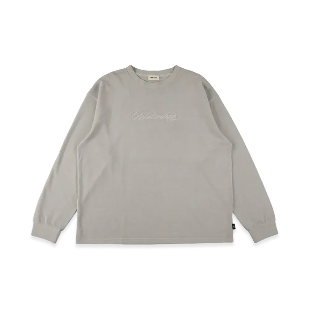 WIND AND SEA Garment Dyed Kanoko L/S Tee "Gray"