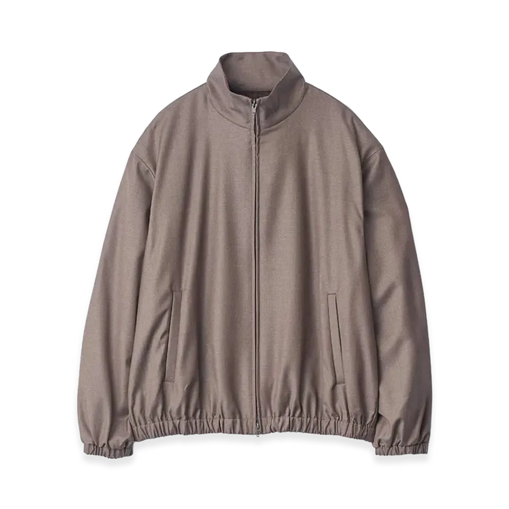 ssstein Extra Fine Wool Shirred Light Zip Jacket "Greige"