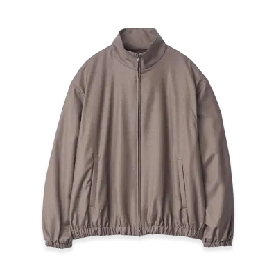 ssstein Extra Fine Wool Shirred Light Zip Jacket "Greige"