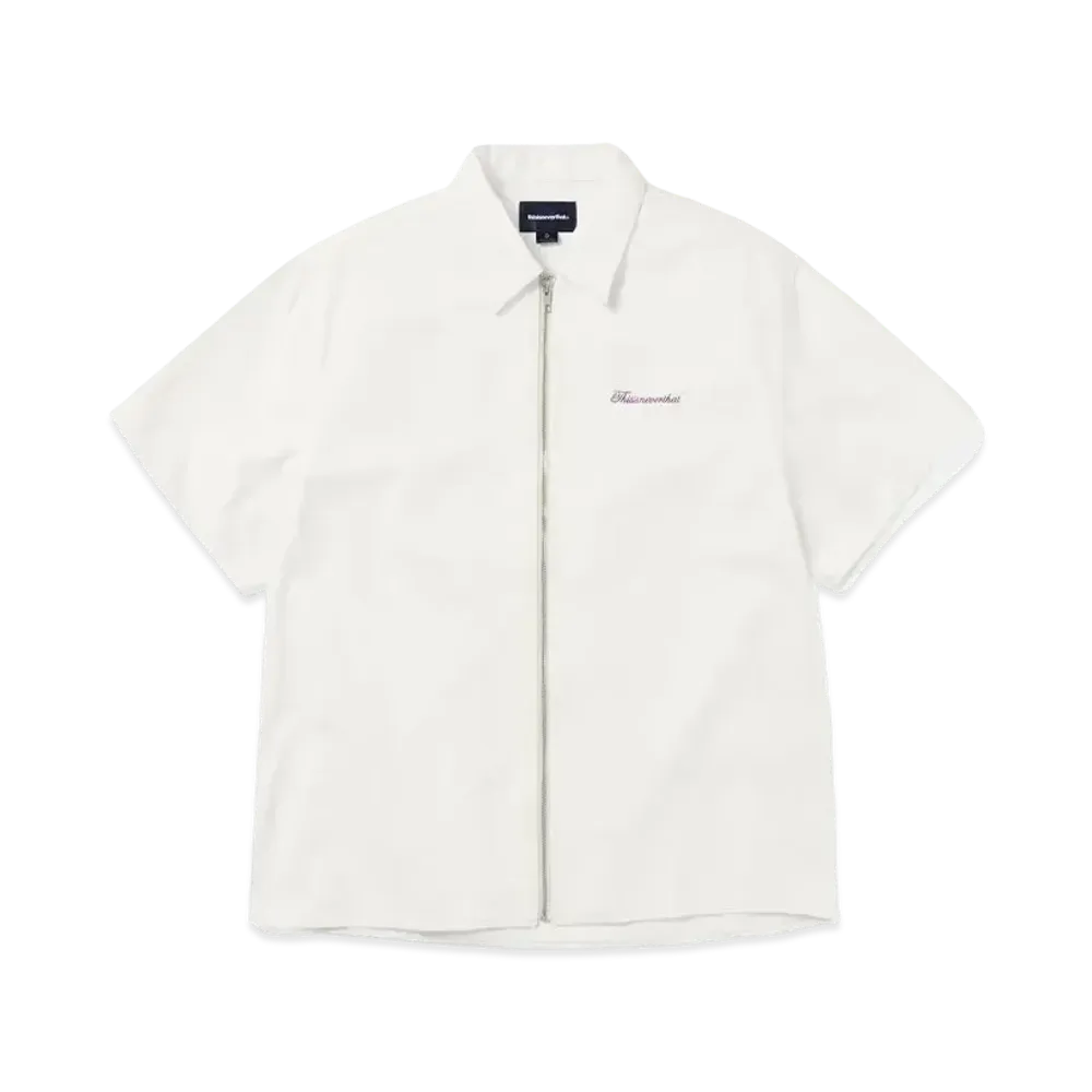 thisisneverthat Washed Denim Zip S/S Shirt "Off White"