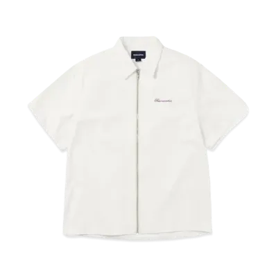 thisisneverthat Washed Denim Zip S/S Shirt "Off White"