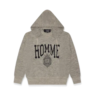 COMME des GARCONS HOMME Wool Jacquard Pigment Print Knitwear "Grey"