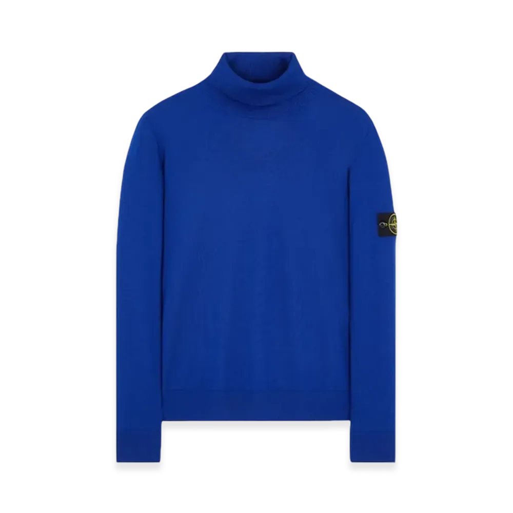 Stone Island 525C4 Stocking Stitch Pure Light Wool Turtleneck Knit - 23FW "Ultramarine Blue"