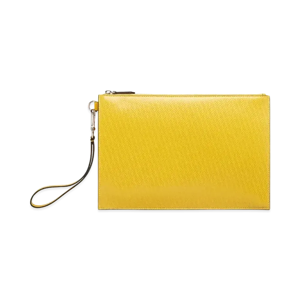 FENDI Flat Slim Clutch Leather Bag "Yellow"