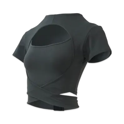 THEREDTHREAD S Front Cross Tops "Gray"
