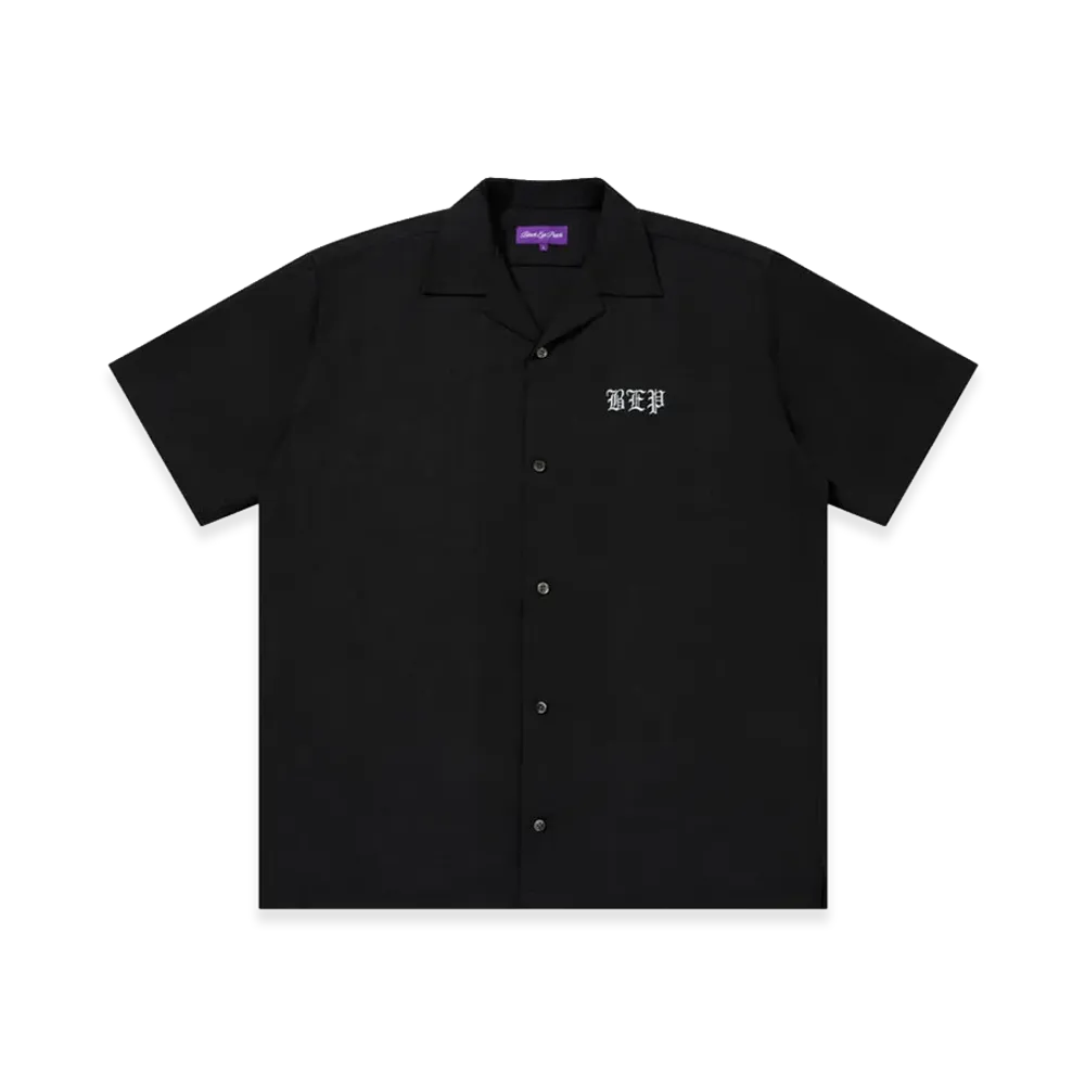 BlackEyePatch 3 Letter OE Open Collared S/S Shirt "Black"