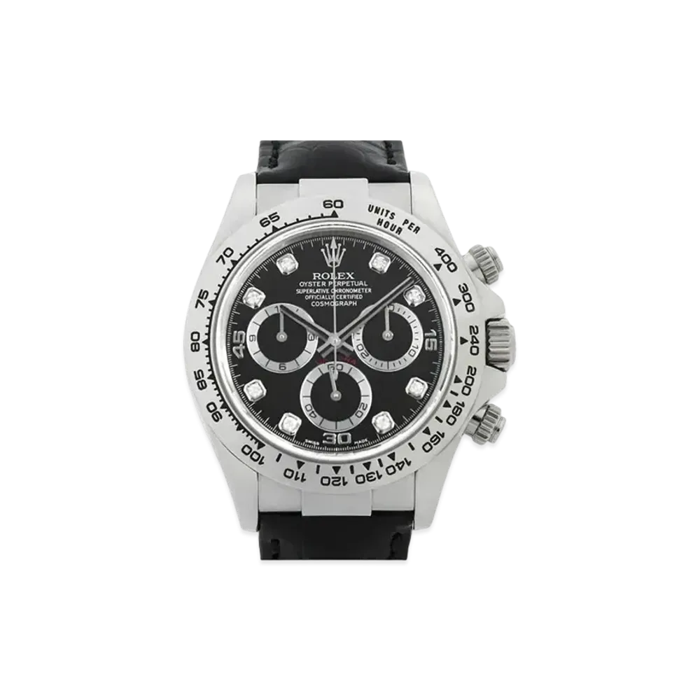 ROLEX Cosmograph Daytona 8P Diamonds "Black/White Gold"