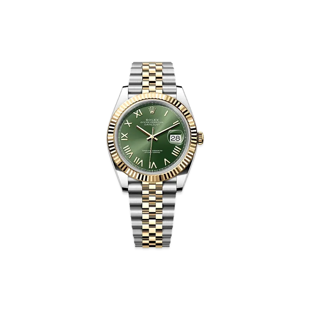 ROLEX Datejust 41 Oystersteel & Yellow Gold "Olive Green"