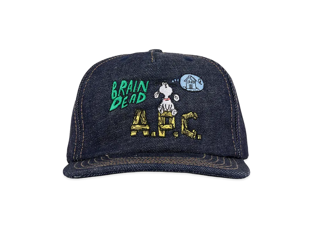 A.P.C. x Brain Dead Denim 5 Panel Hat "Indigo"