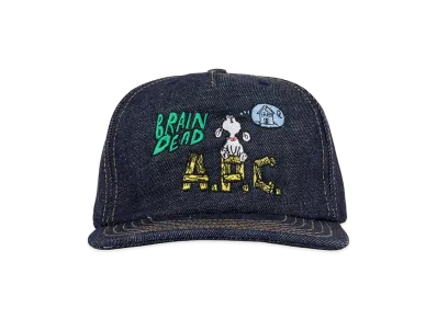 A.P.C. x Brain Dead Denim 5 Panel Hat "Indigo"