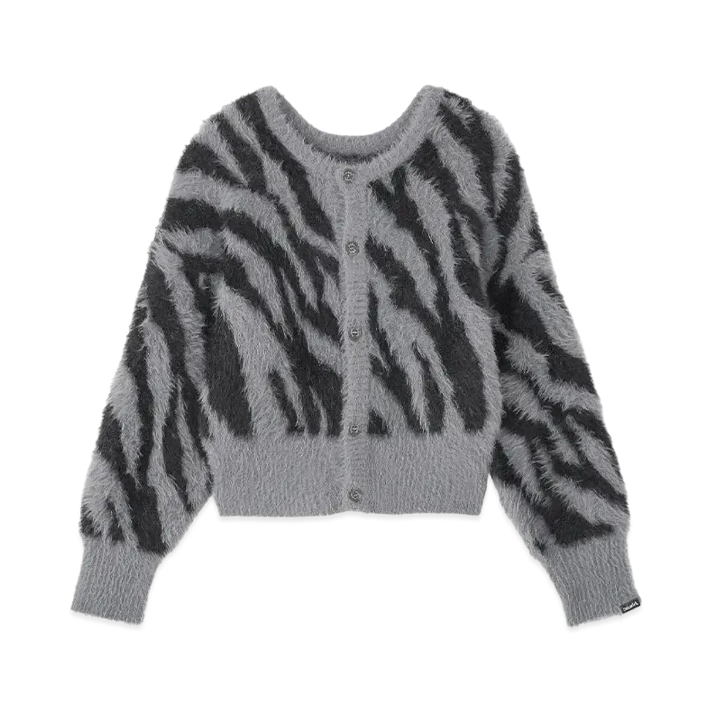 X-Girl Zebra 2Way Knit Cardigan "Charcoal"