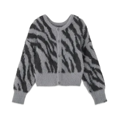 X-Girl Zebra 2Way Knit Cardigan "Charcoal"