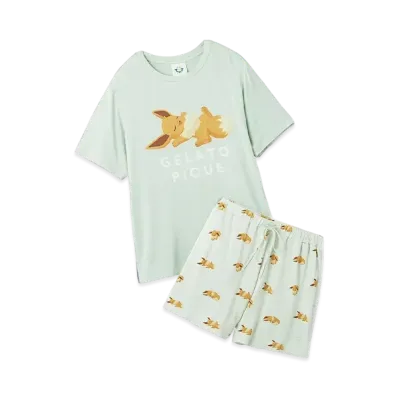 GELATO PIQUE x Pokemon Sleep Cool To The Touch Print T-Shirt & Short Pants Set "Mint"
