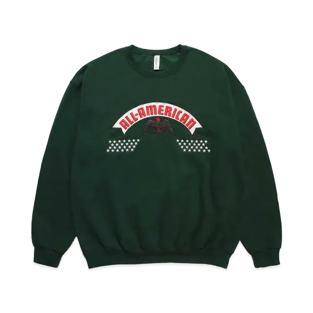 WACKO MARIA Crew Neck Sweat Shirt "Green"