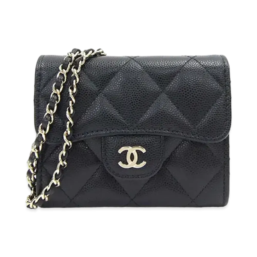 CHANEL Classic Chain Clutch Caviar Skin "Black"