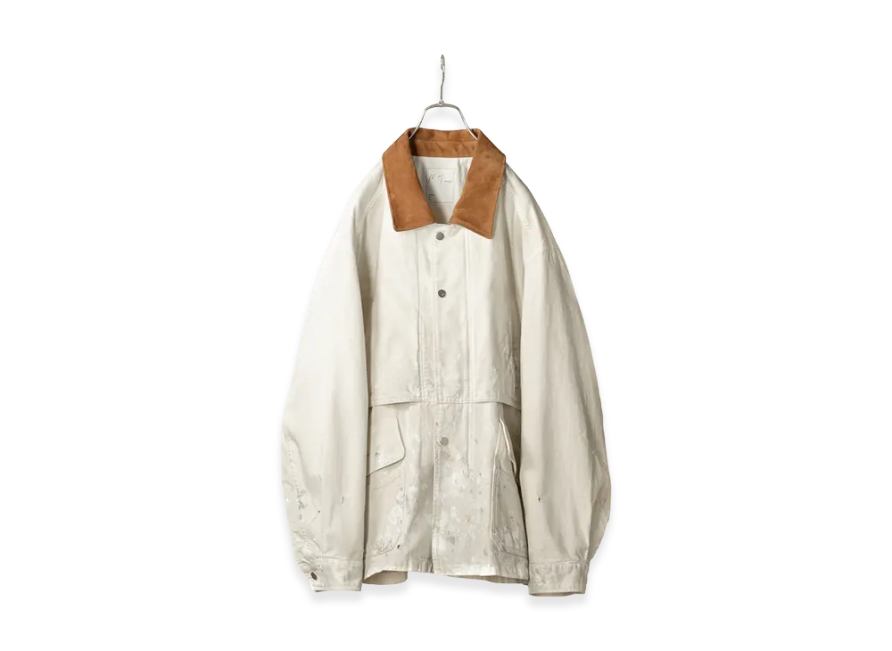 ANCELLM Aging Denim Half Jacket "White"