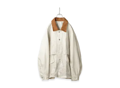 ANCELLM Aging Denim Half Jacket "White"
