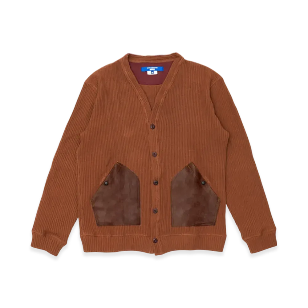 JUNYA WATANABE MAN Cotton Rib Knit X Leather "Brown/Brown"