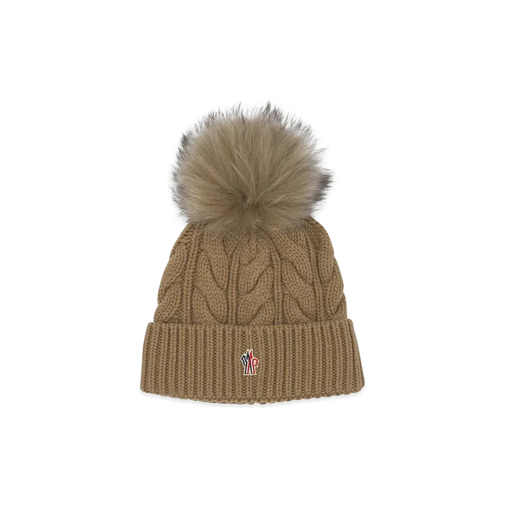 MONCLER Women's Wool Blend Beanie "Beige"