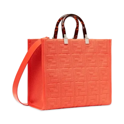 FENDI Sunshine Medium Ff Fabric Shopper "Red"