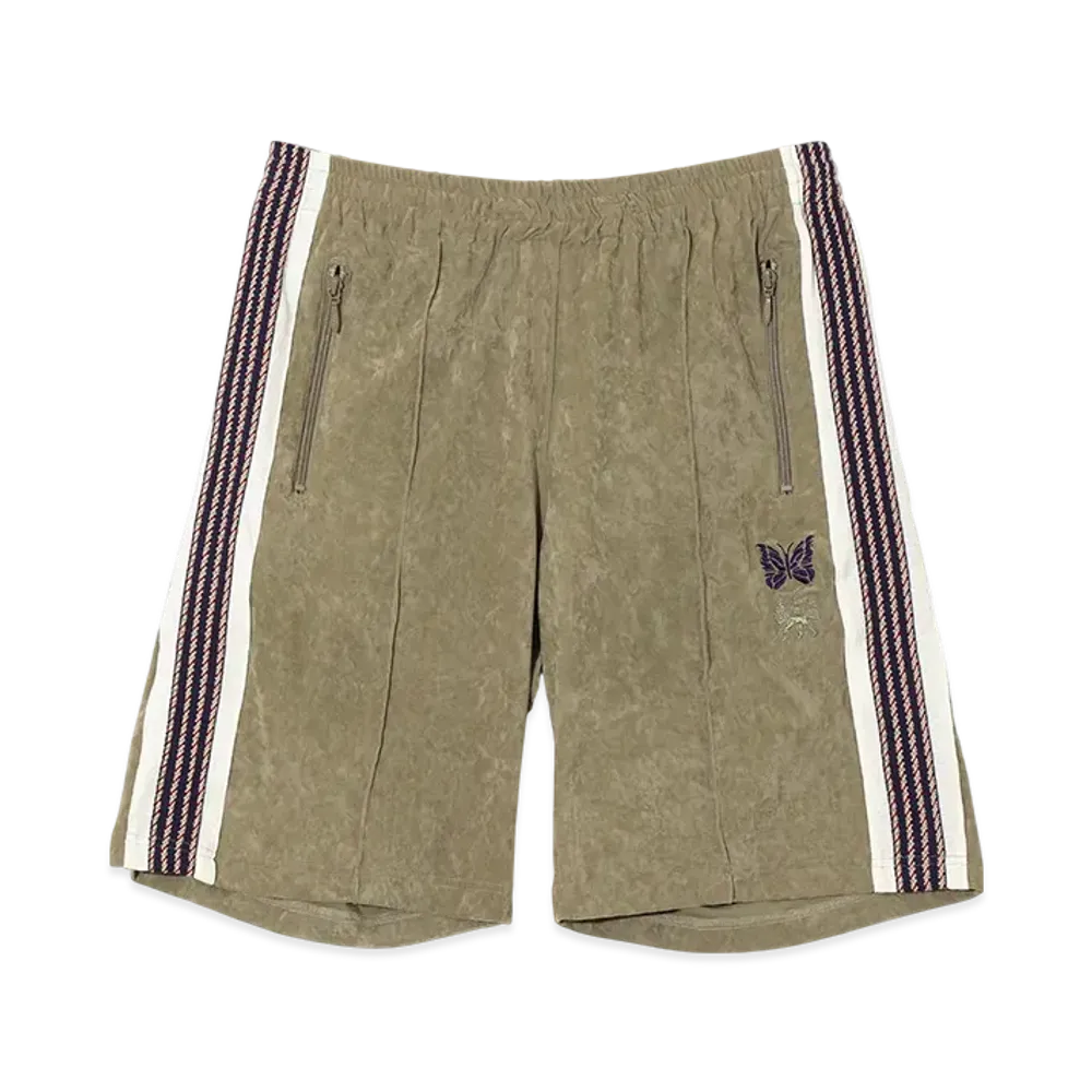 NEEDLES x Sasquatchfabrix. Track Short - Poly Velour "Khaki"
