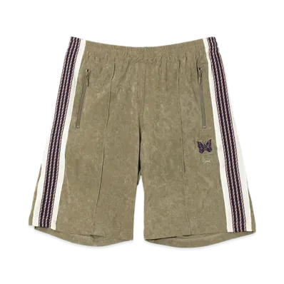 NEEDLES x Sasquatchfabrix. Track Short - Poly Velour "Khaki"