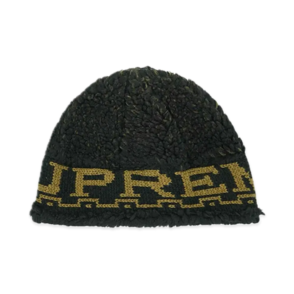 Supreme Sherpa Logo Beanie "Black"