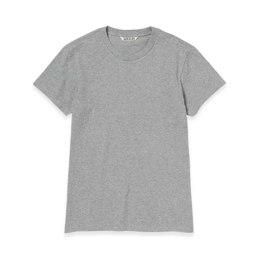 AURALEE Women's Seamless Crew Neck Tee "Top Gray"