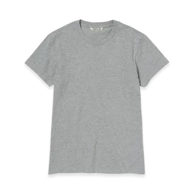 AURALEE Women's Seamless Crew Neck Tee "Top Gray"