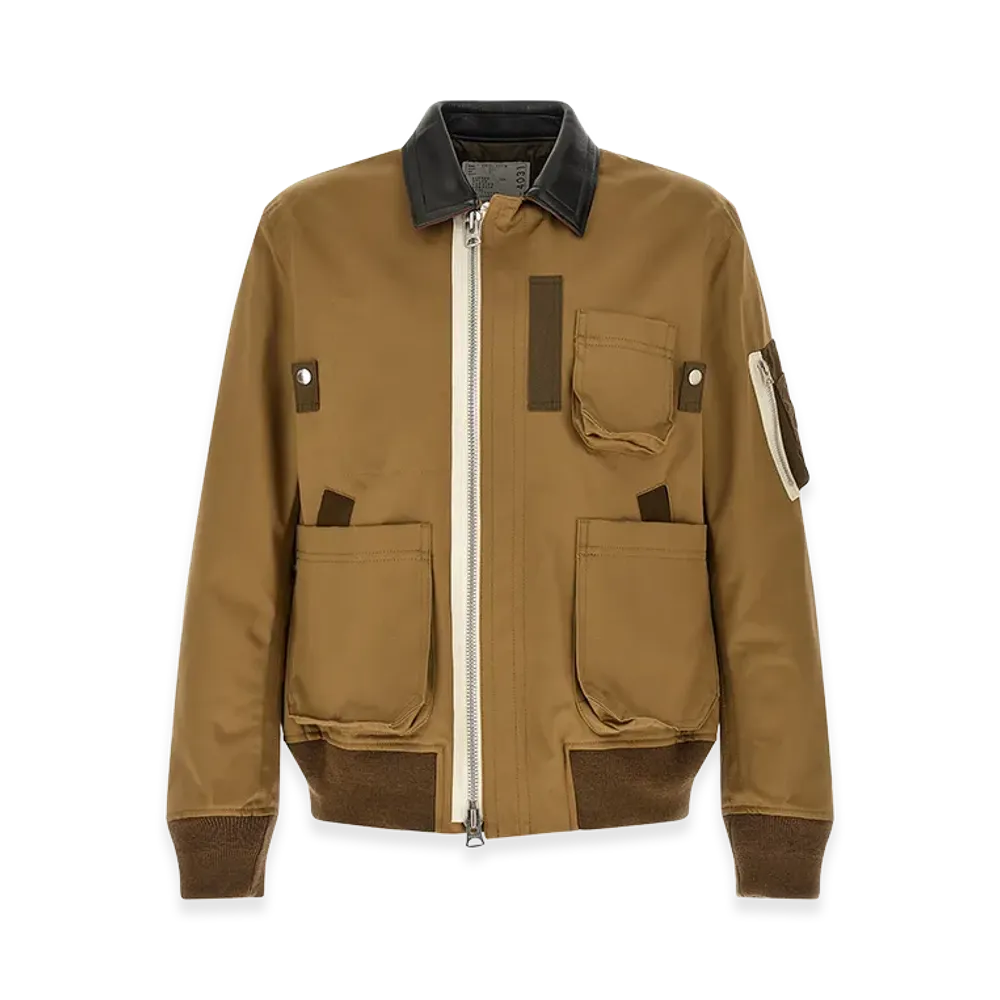 sacai Leather Collar Blouson "Brown"