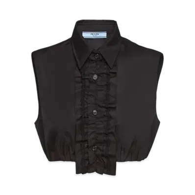 PRADA Women's Re-Nylon Gabardine Sleeveless Crop Top "Black"