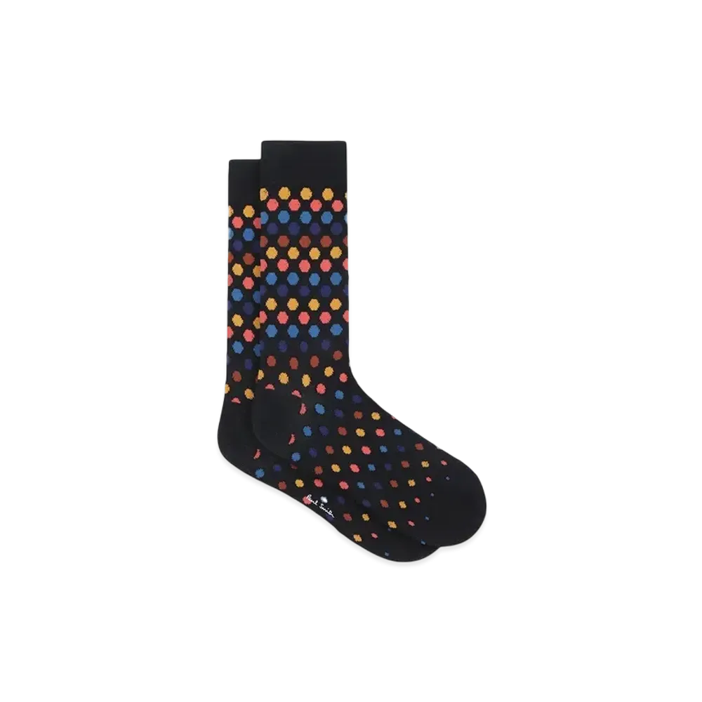 Paul Smith Artist Stripe Dot Socks "Black"