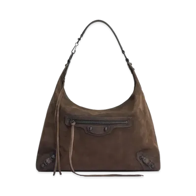 BALENCIAGA Women's Le City Hobo Bag Medium "Light Espresso"