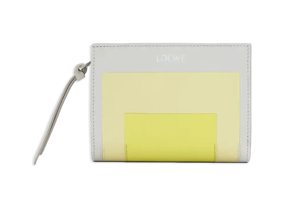 LOEWE Women's Compact Wallet In Nappa Calfskin "Pale Grey/Light Citrine"