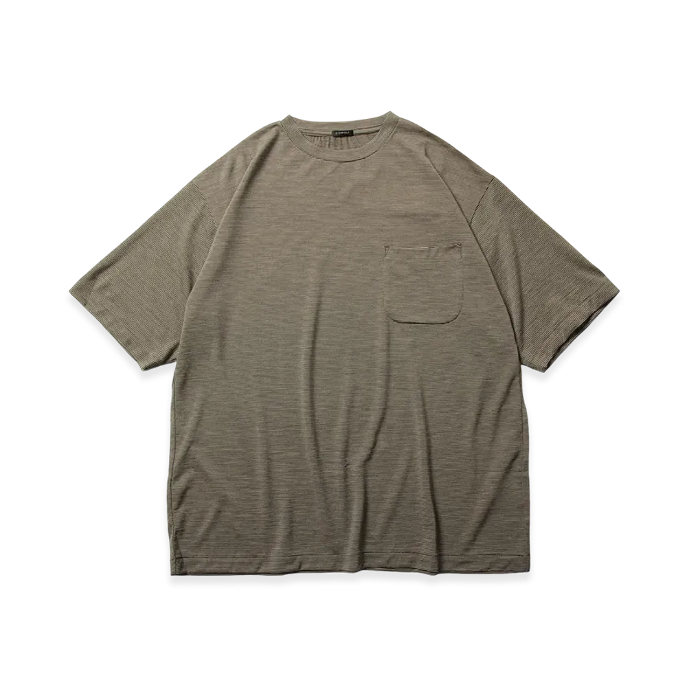 COMOLI Wool Tenjiku T-Shirt "Border"