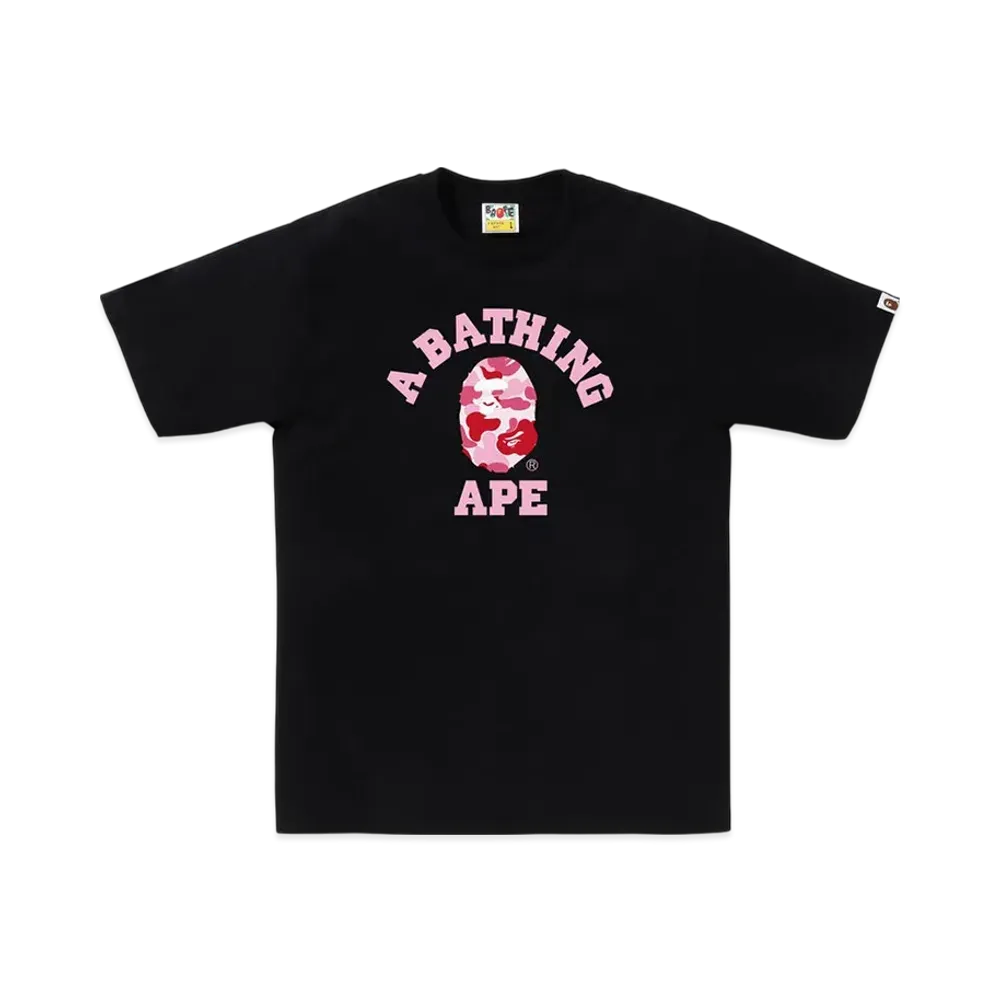 A BATHING APE Abc Camo College Tee "Black/Pink"