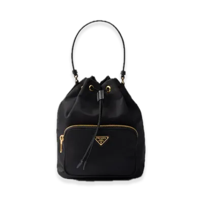 PRADA Duet Re-Nylon Bucket Bag "Black"