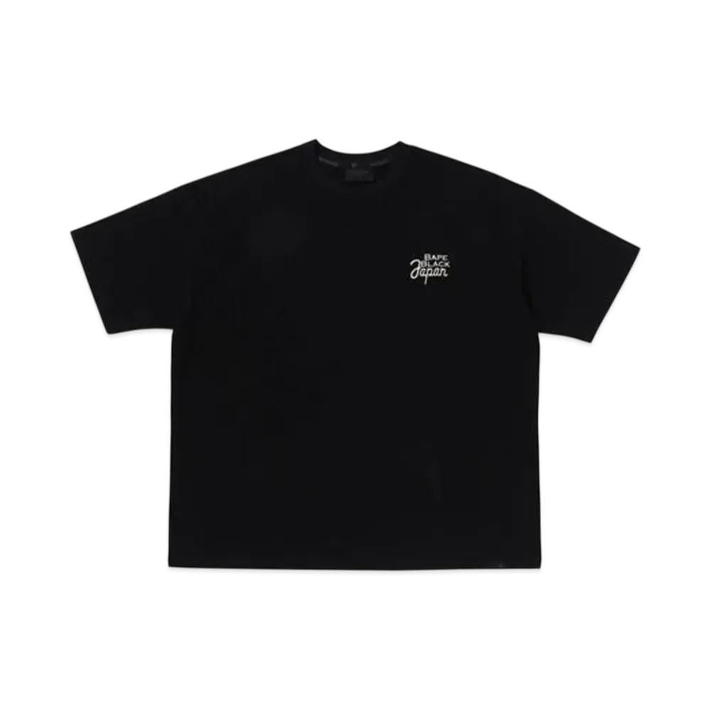 A BATHING APE Bape Black Embroidery Tee "Black"