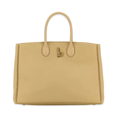 Burberry Women's Leather Medium Rocking Horse Handbag "Beige"