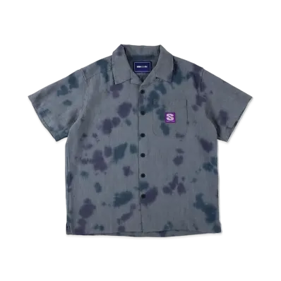 WIND AND SEA Uneven Dye Open Collar S/S Shirt "Smalt"