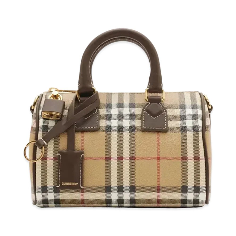 Burberry Mini Check Bowling Bag "Military"