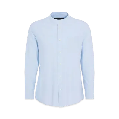 Barbour Gerrard Gerard Oxford Band Collar Shirt (Oversized Fit) "Light Blue"