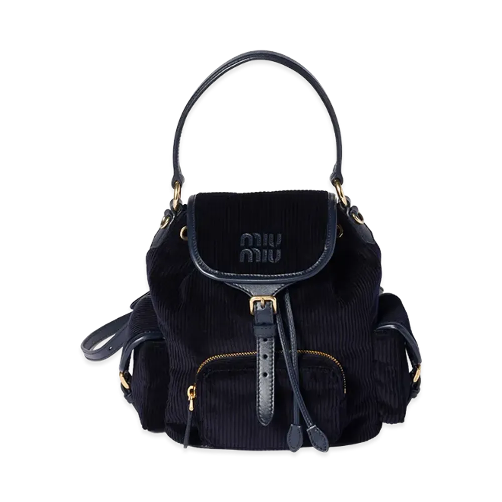 MIU MIU Corduroy Backpack "Navy"